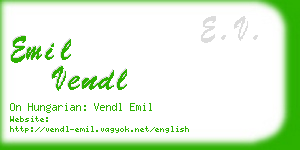 emil vendl business card